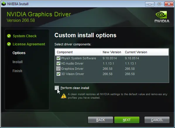 Clean install of NVIDIA drivers